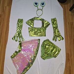 Leg Avenue Shiny Green Alien Costume Set